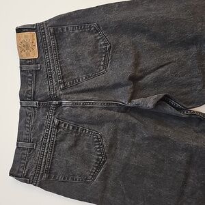 Vtg Brittania Jeans Unisex Mens W36 L30 Baggy Cropped High Rise 80s 90s Black
